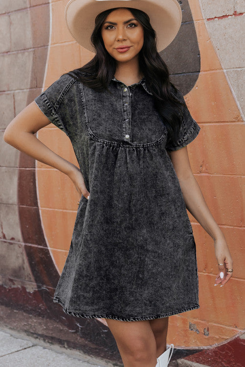 Black Acid Wash Dress